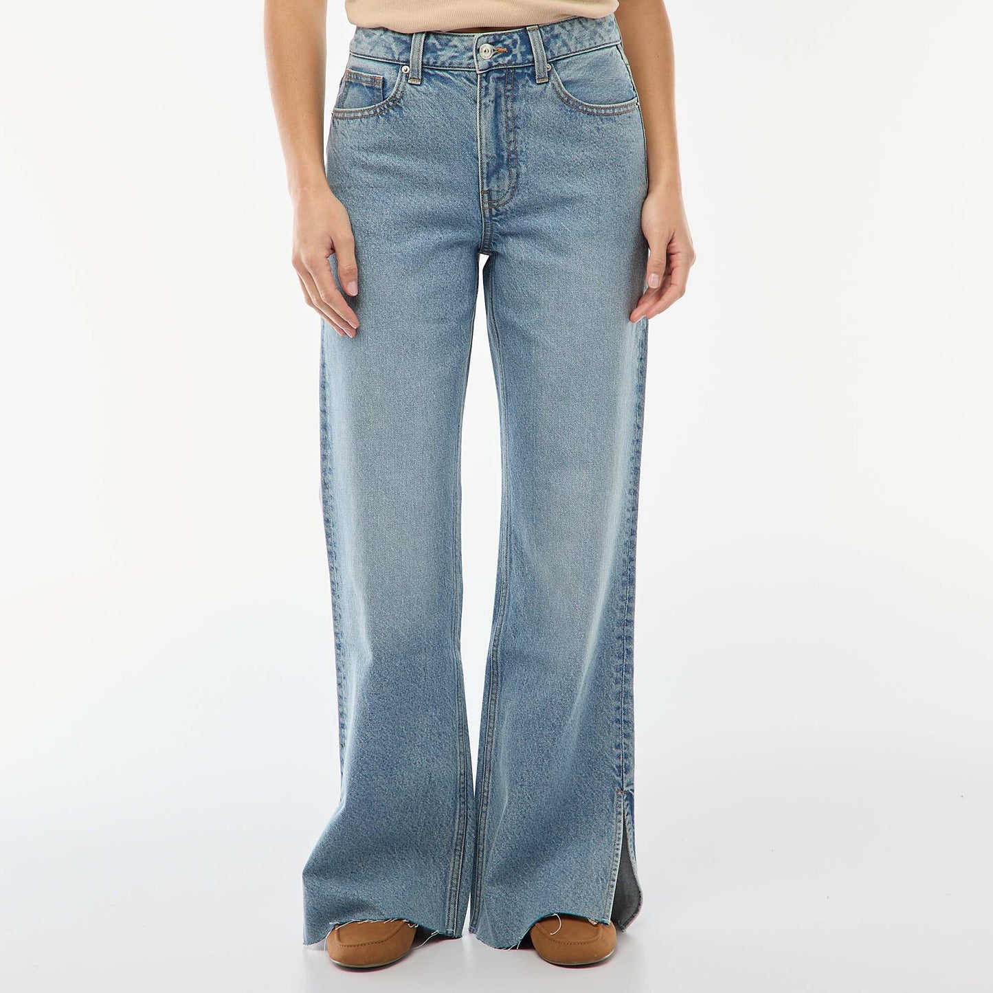 Jean taille haute coupe flare/bootcut BLEU