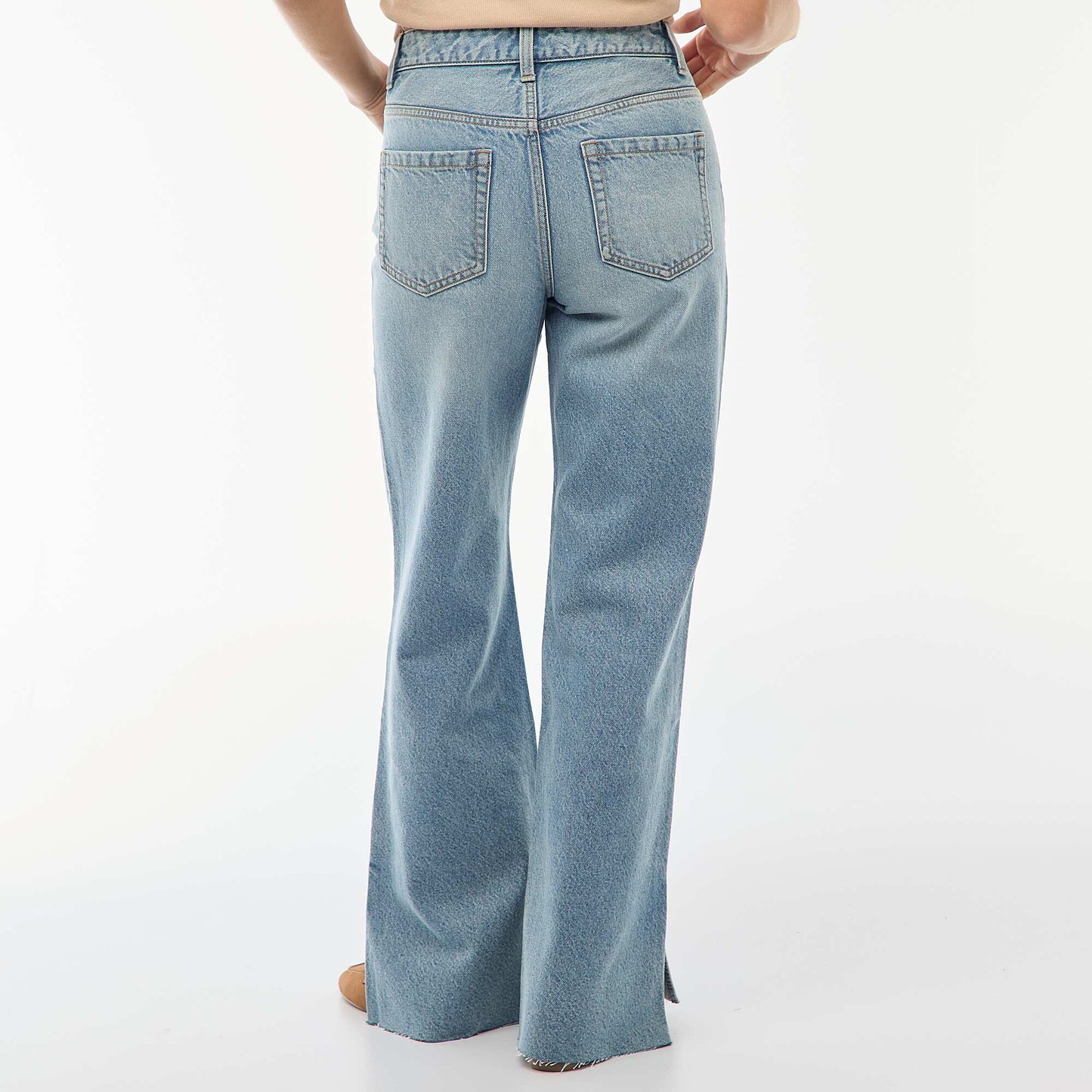 Jean taille haute coupe flare/bootcut BLEU