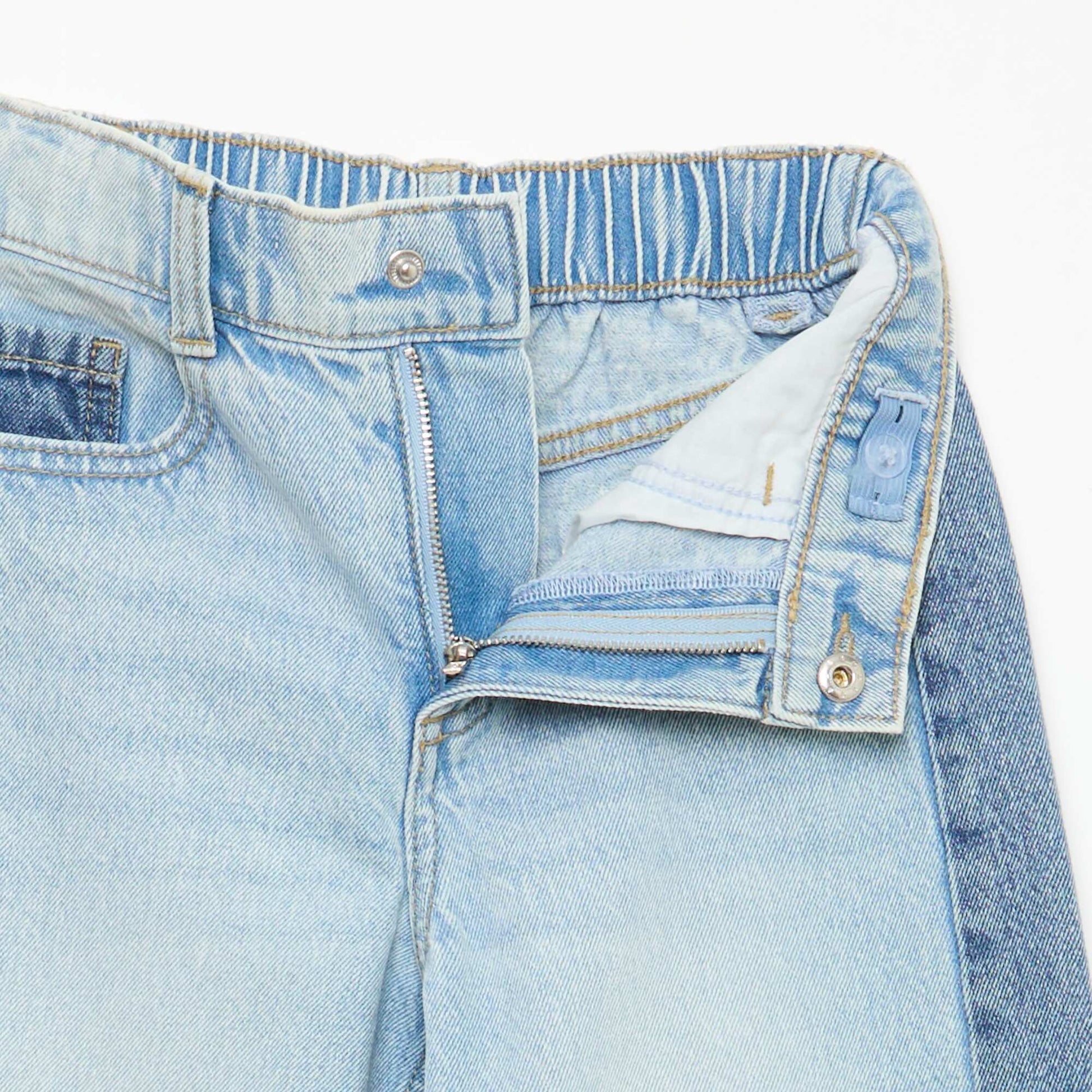 Pantalon wide leg fit / coupe large à 2 teintes BLEU