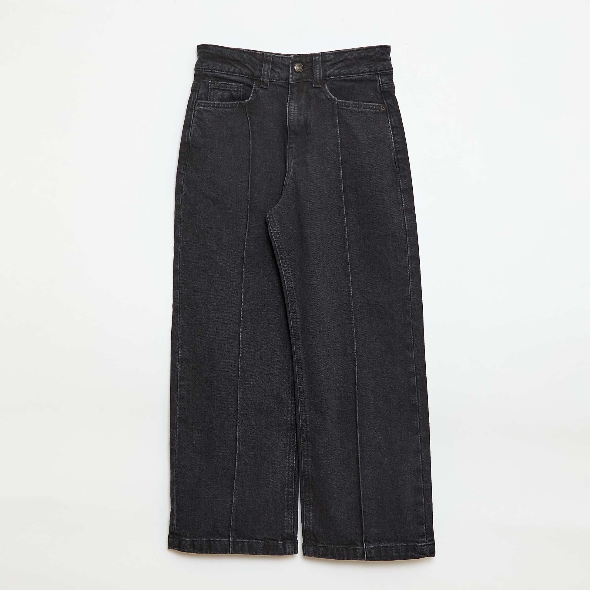 Pantalon jean 5 poches à coupe large NOIR