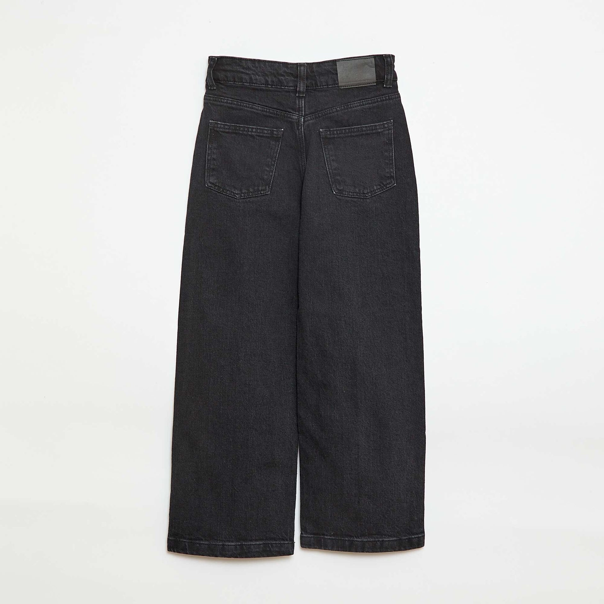 Pantalon jean 5 poches à coupe large NOIR