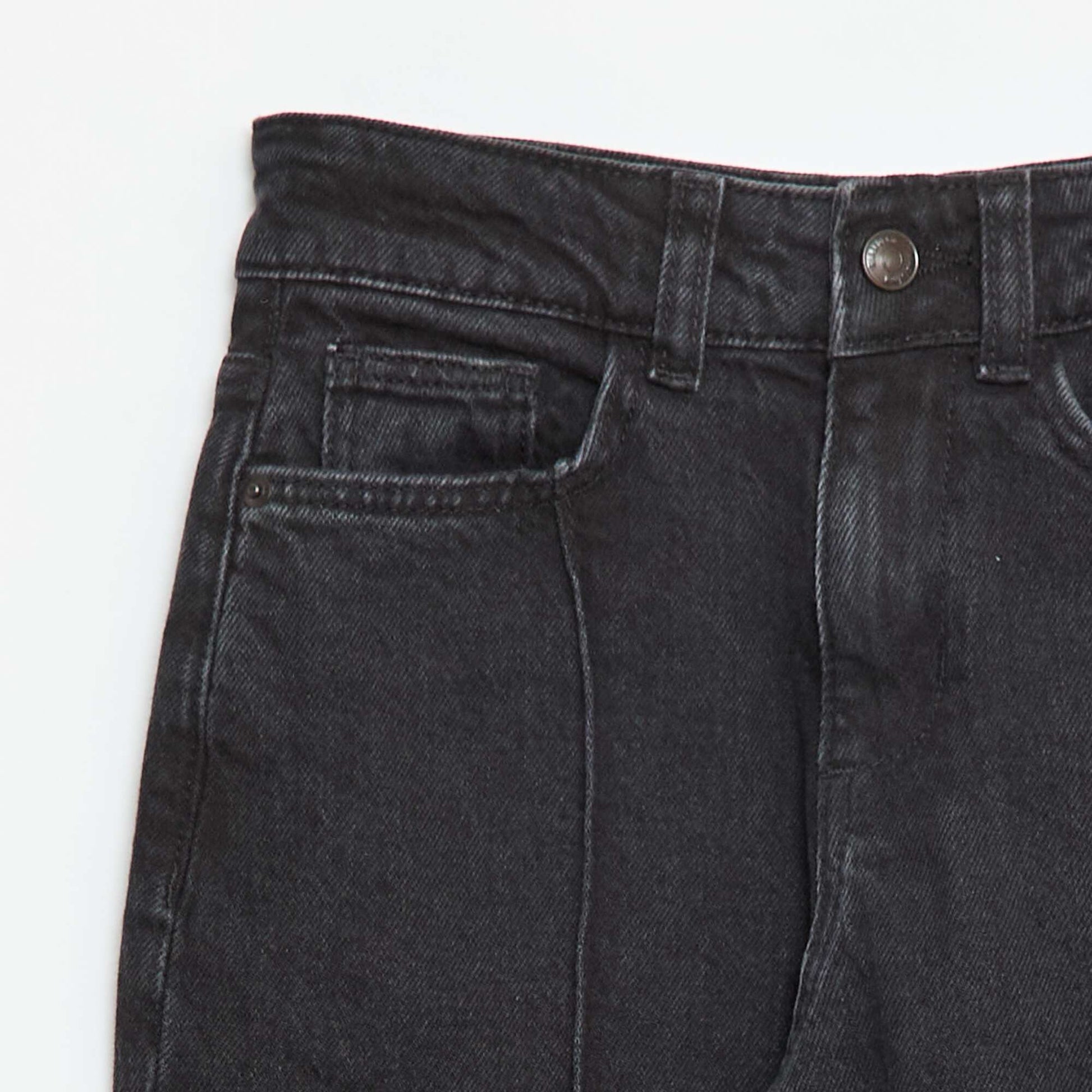Pantalon jean 5 poches à coupe large NOIR