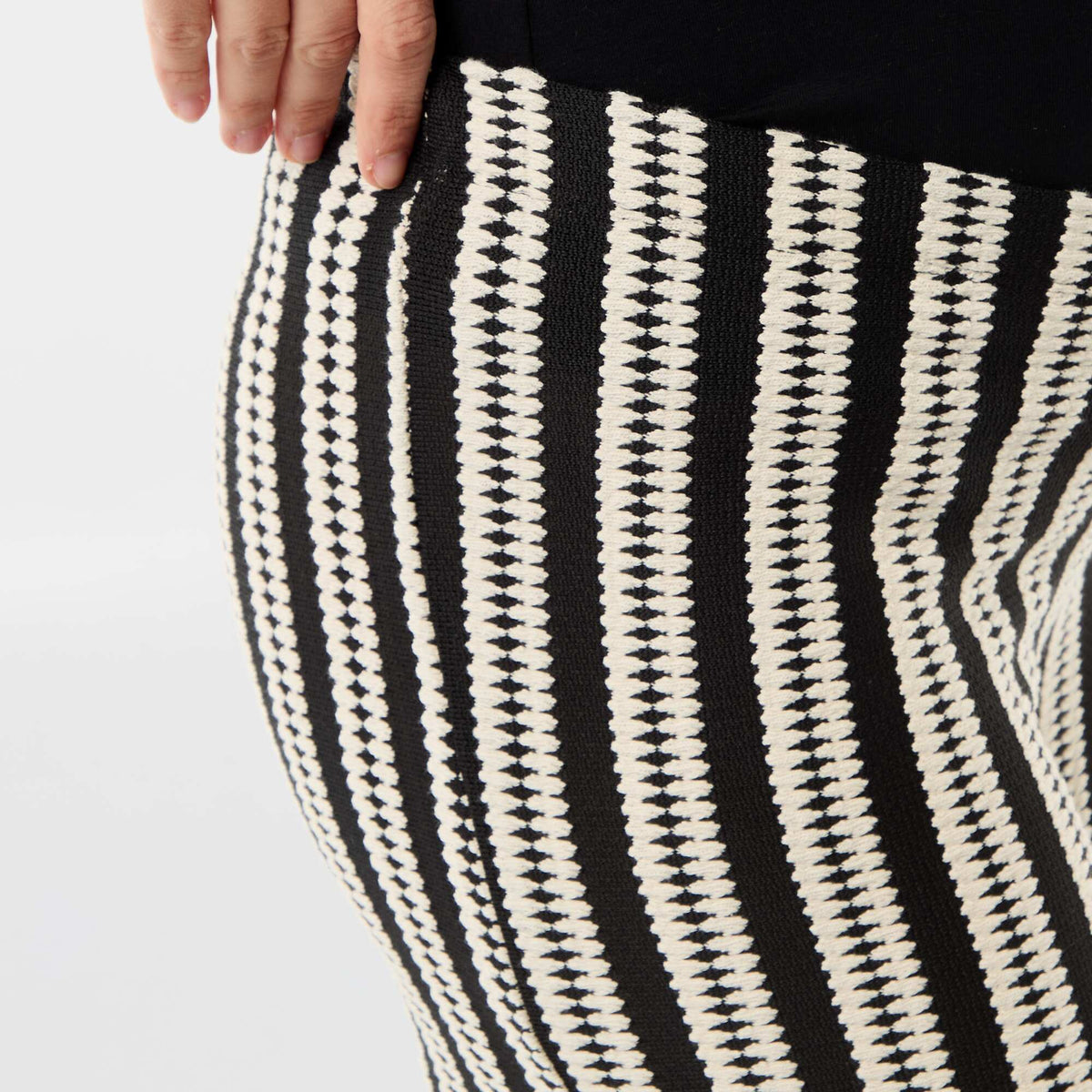 Pantalon de maternité en maille rayé BEIGE