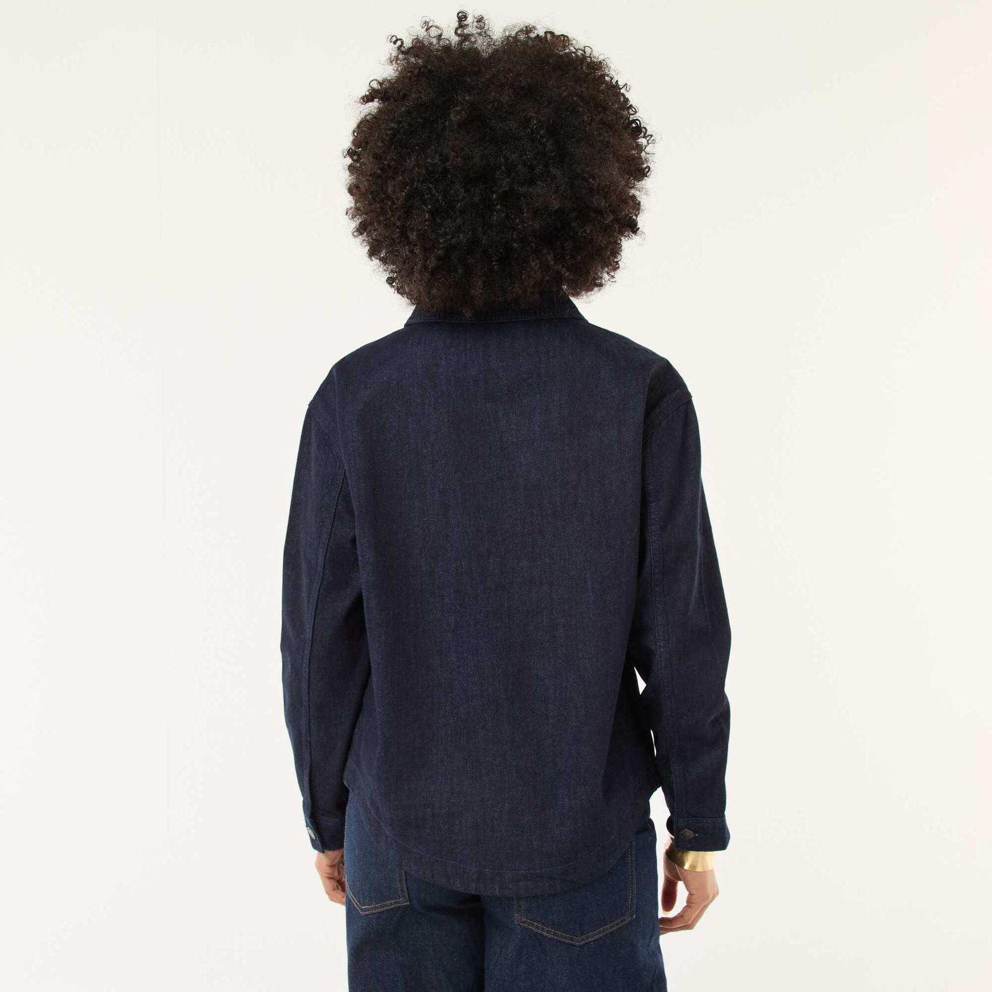 Chemise denim manches longues BLEU
