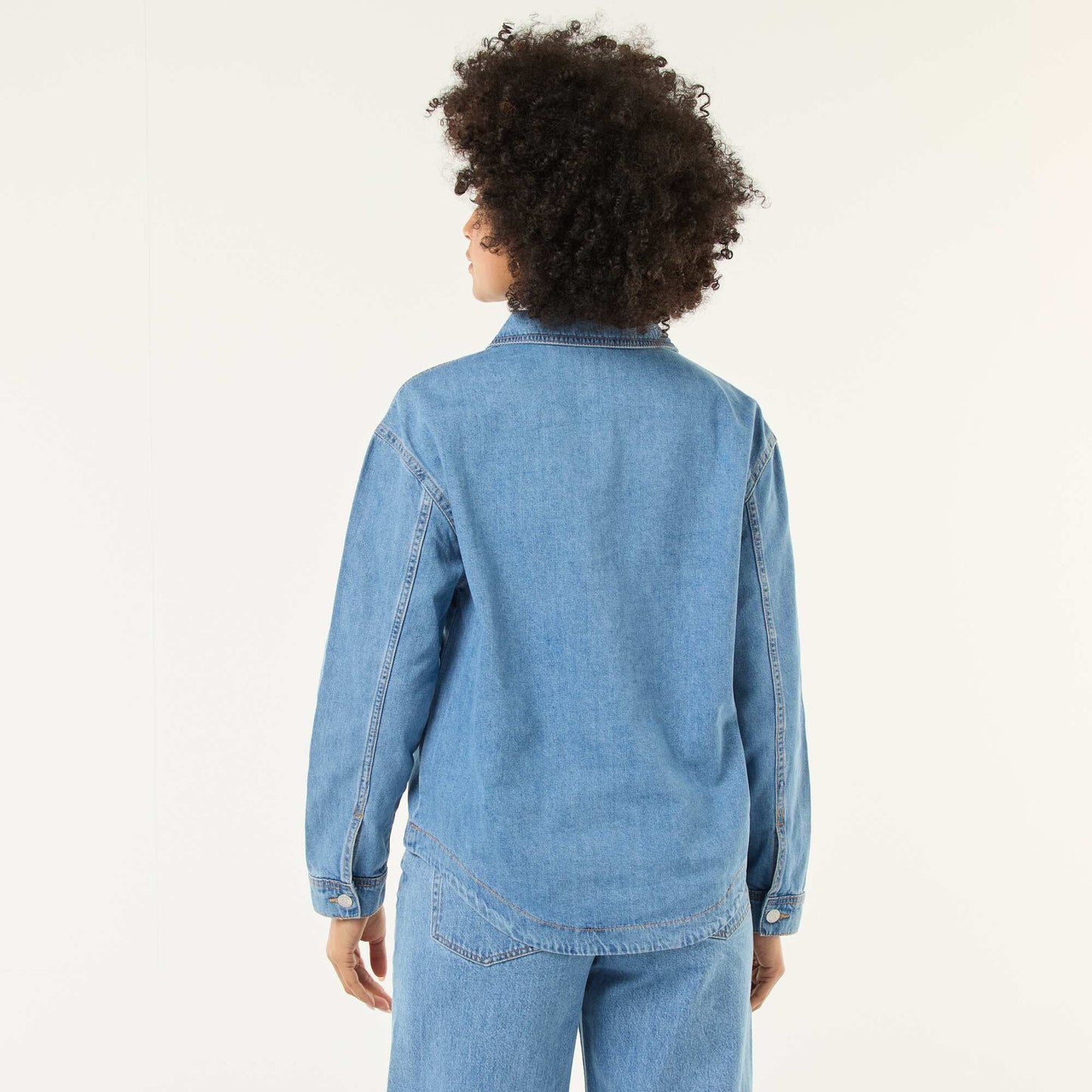 Chemise denim manches longues BLEU