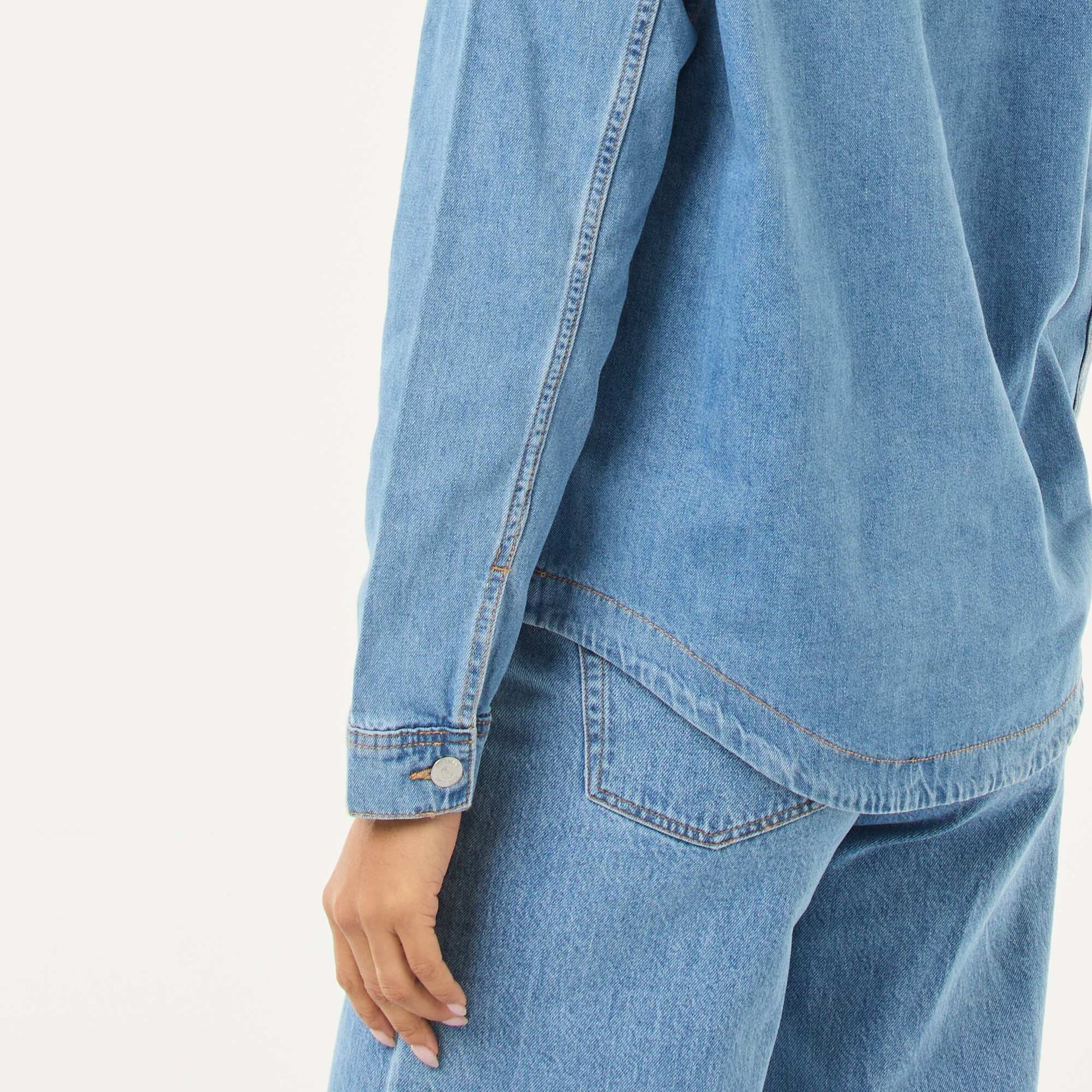 Chemise denim manches longues BLEU