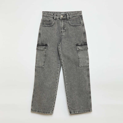 Pantalon en jean multipoches GRIS
