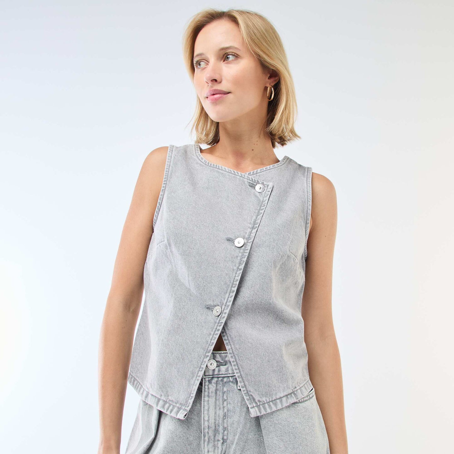 Veste de costume en denim GRIS
