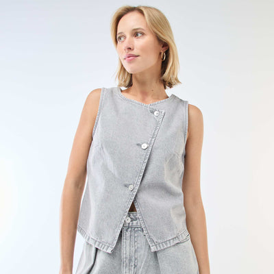 Veste de costume en denim GRIS