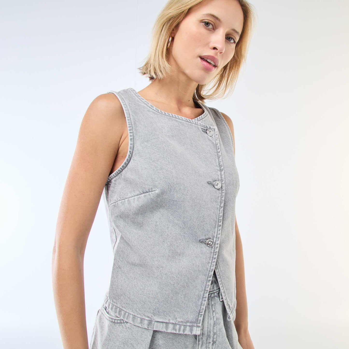Veste de costume en denim GRIS