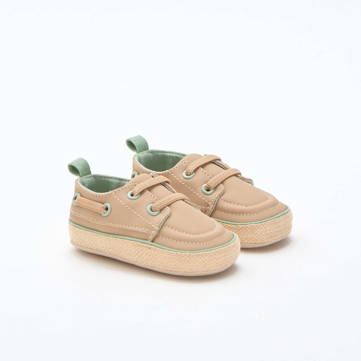 Chaussures bateau en simili BEIGE