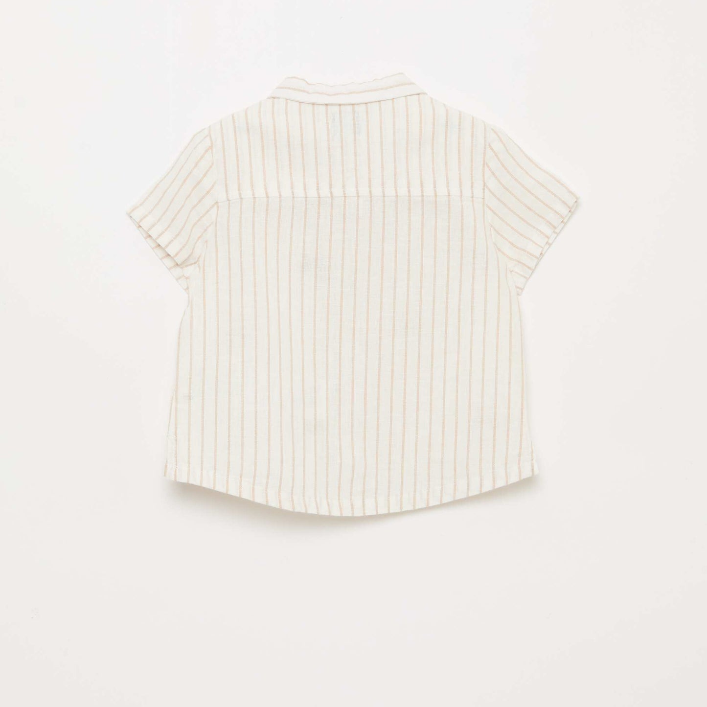 Chemise rayée et à motif à manches courtes BLANC