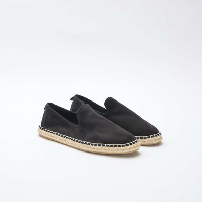Espadrille en suédine à semelle plate NOIR