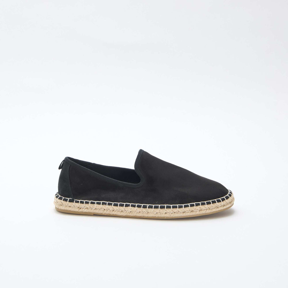 Espadrille en suédine à semelle plate NOIR