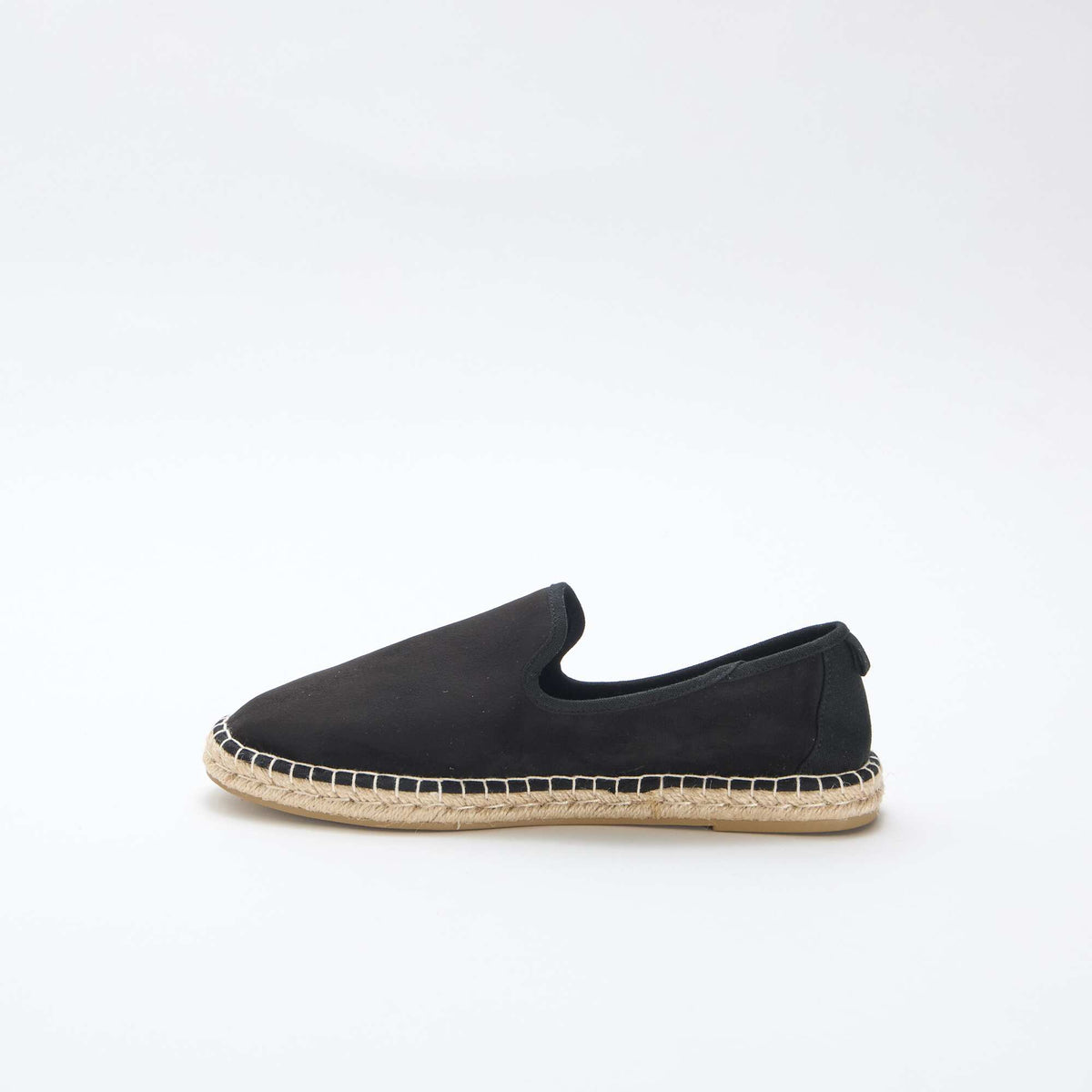 Espadrille en suédine à semelle plate NOIR