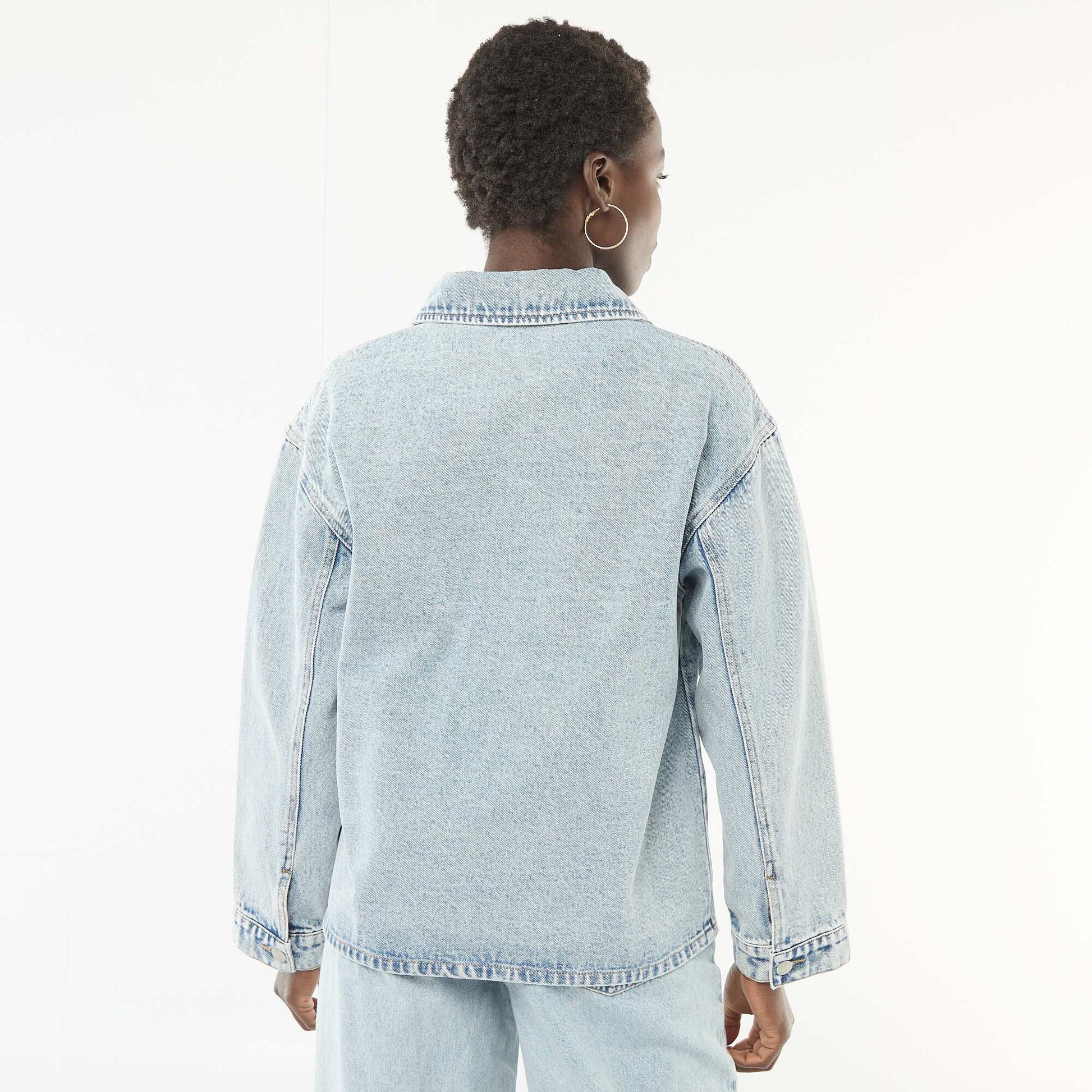 Veste en jean à poches plaquées BLEU