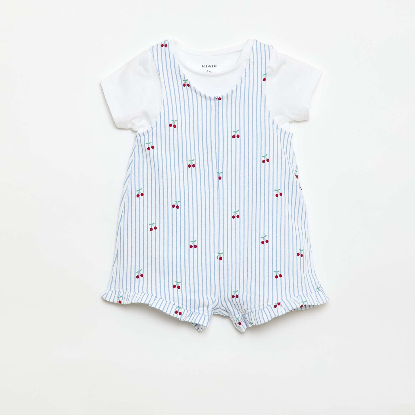Ensemble 2 pièces T-shirt + combishort BLANC
