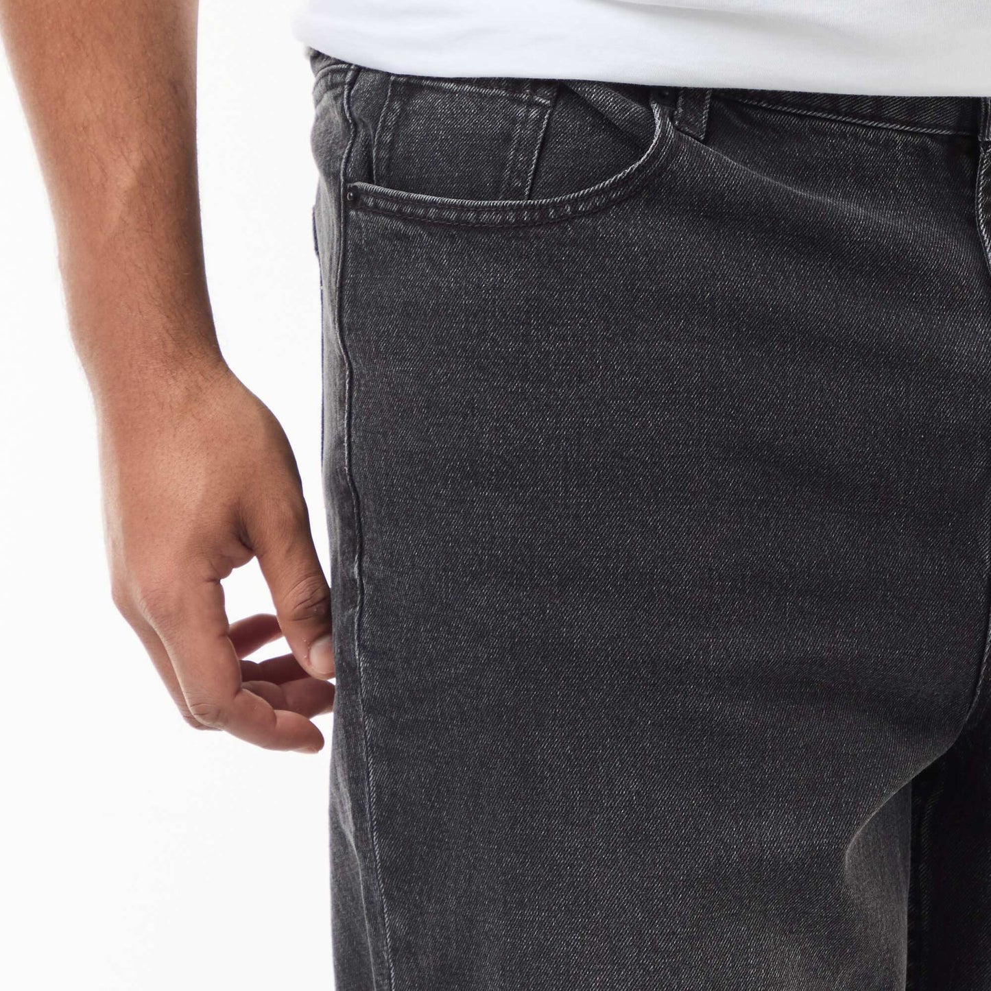Pantalon denim coupe relaxed fit NOIR