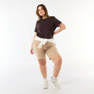 Short cycliste uni BEIGE