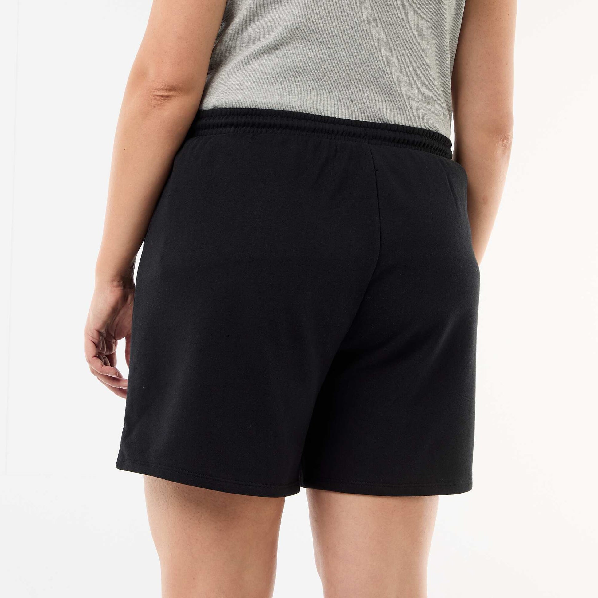 Short en molleton léger uni NOIR