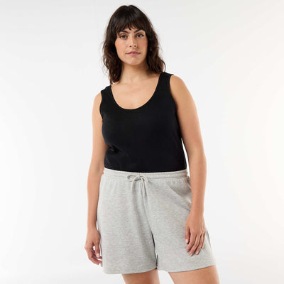 Short en molleton léger uni GRIS