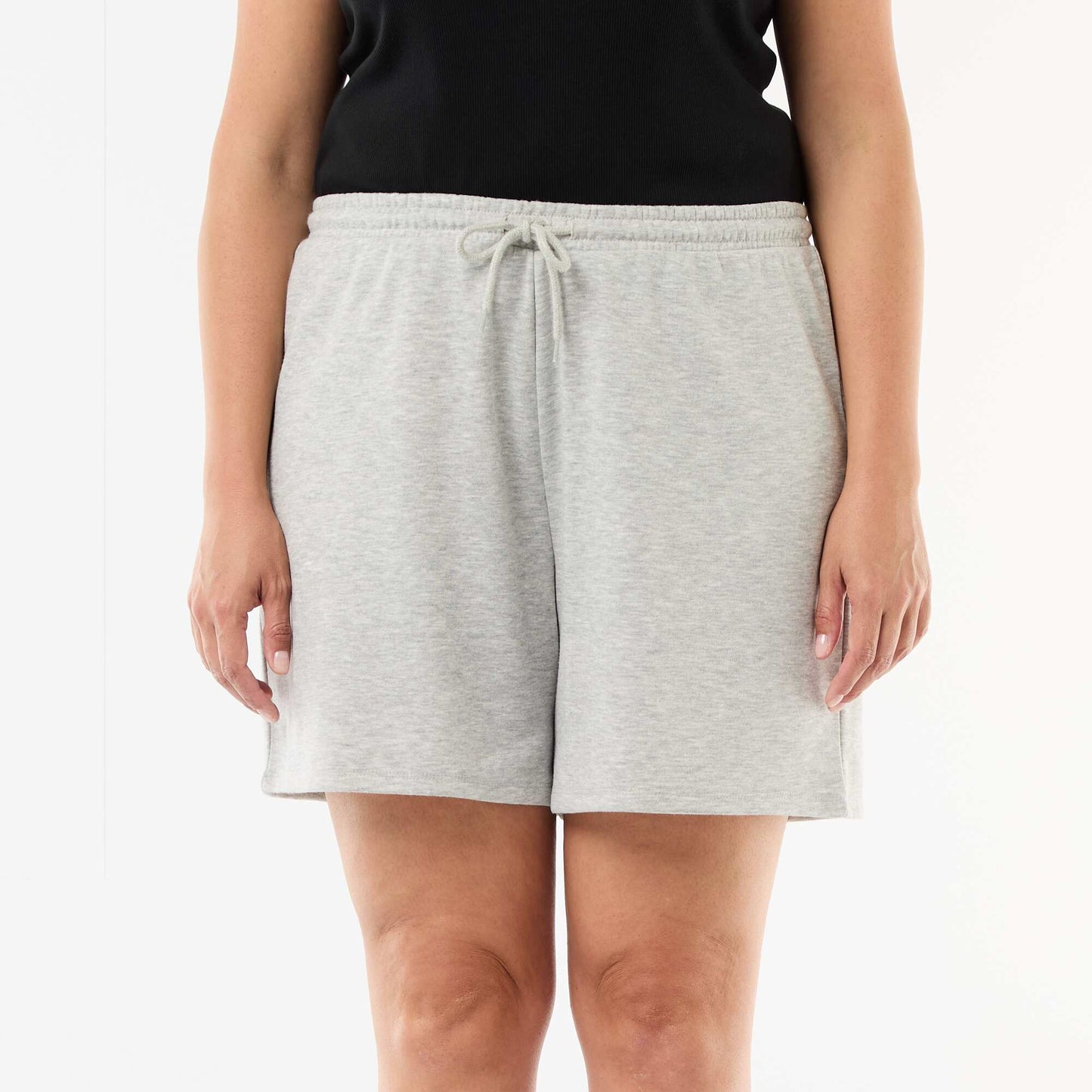 Short en molleton léger uni GRIS
