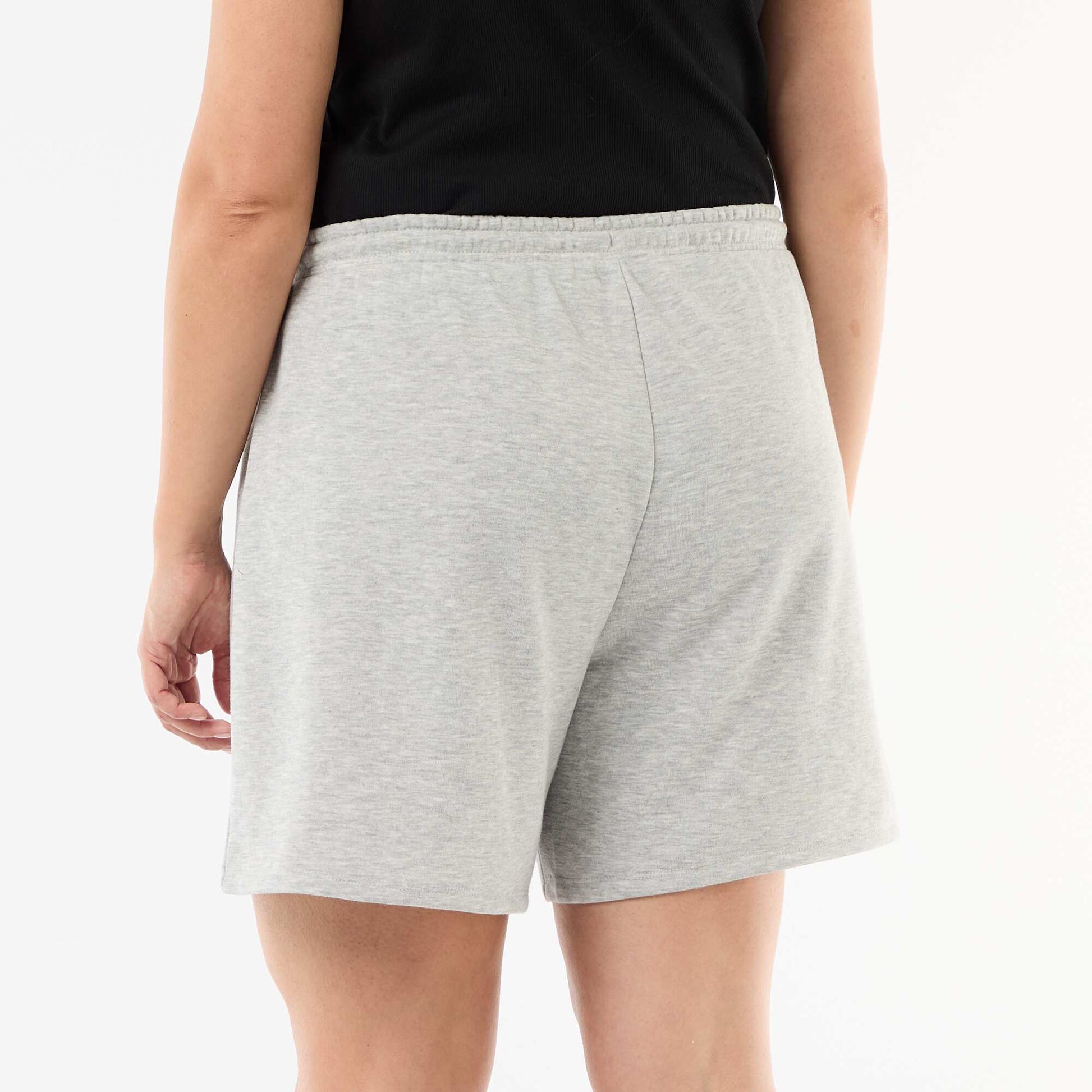 Short en molleton léger uni GRIS