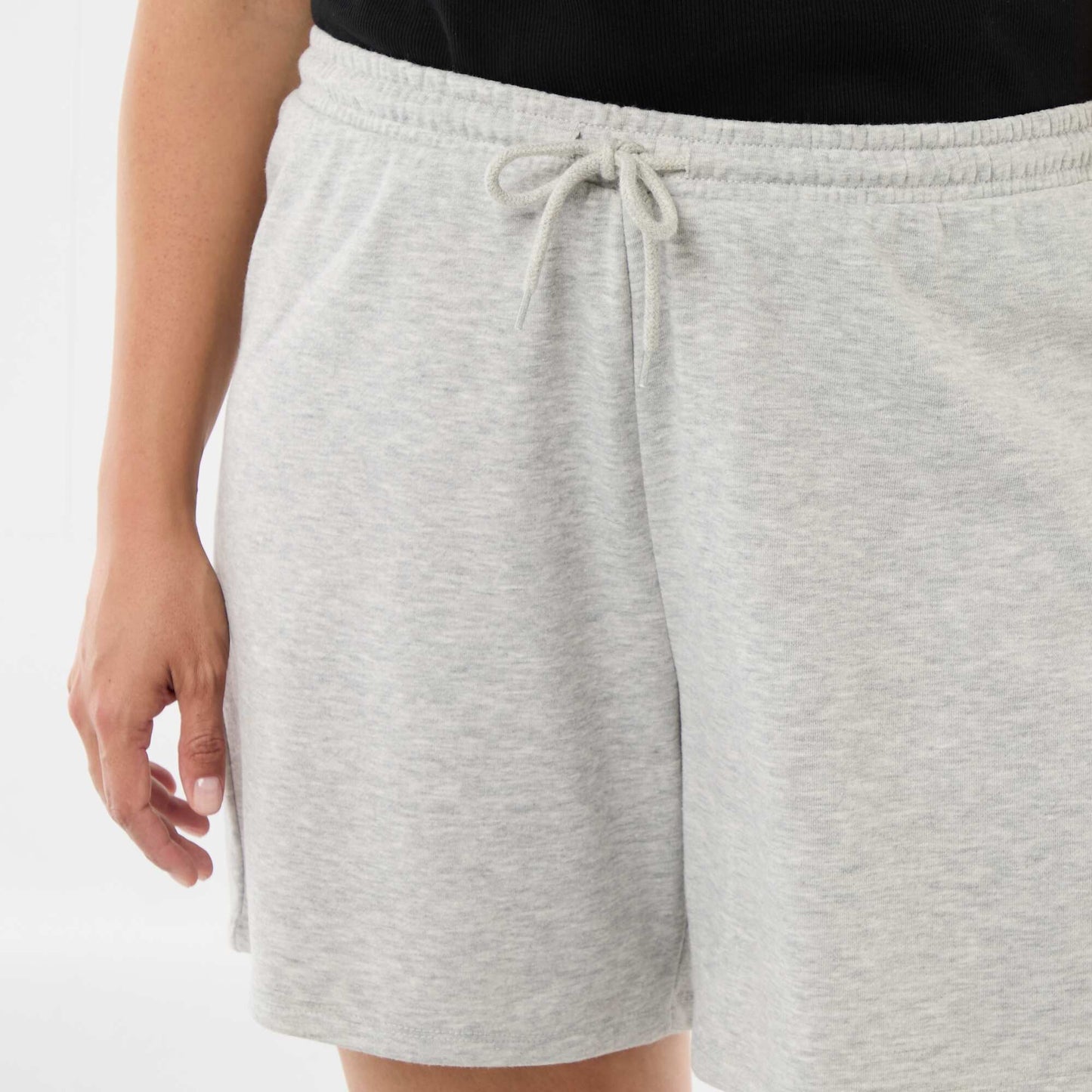 Short en molleton léger uni GRIS