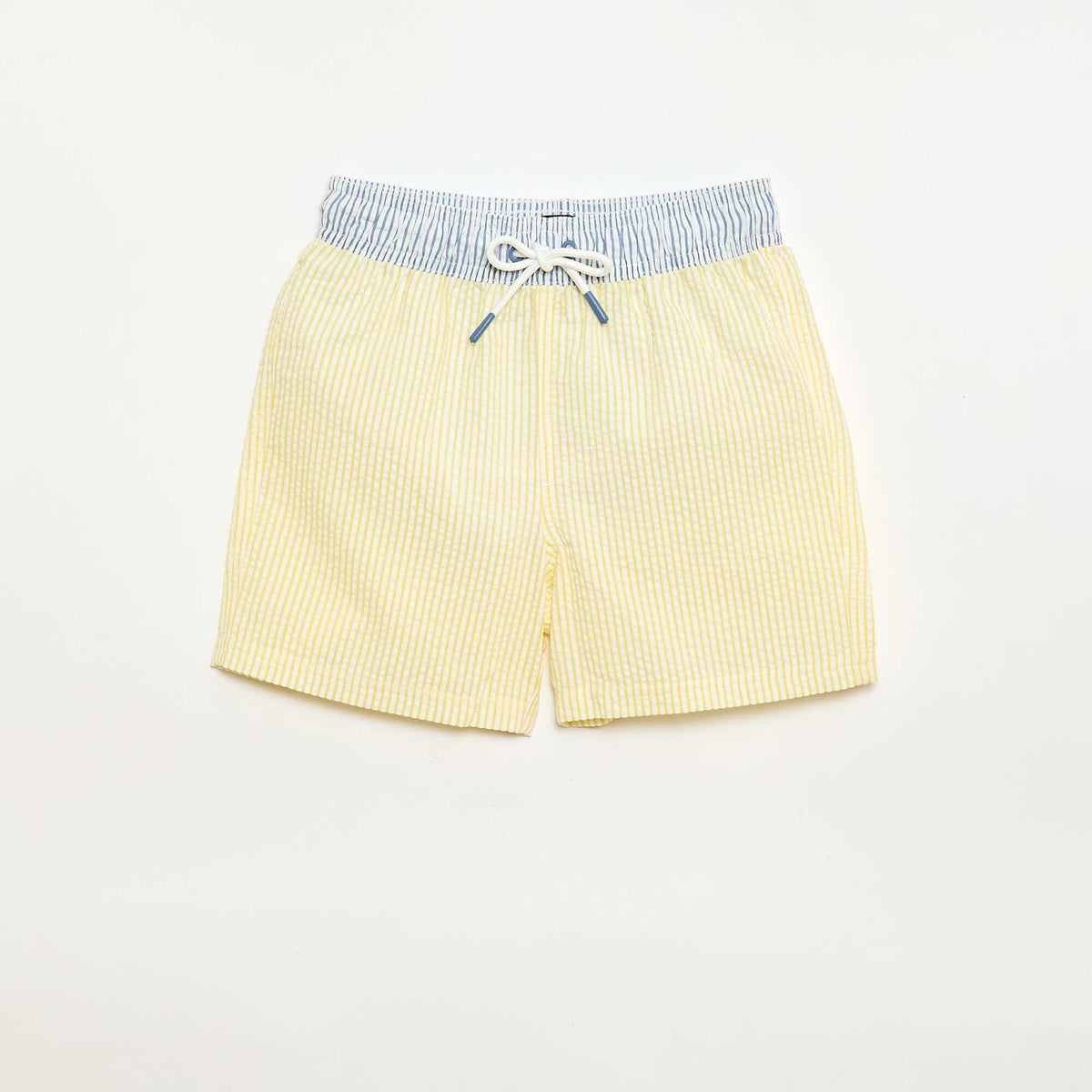 Short de bain rayé avec cordons de serrage JAUNE
