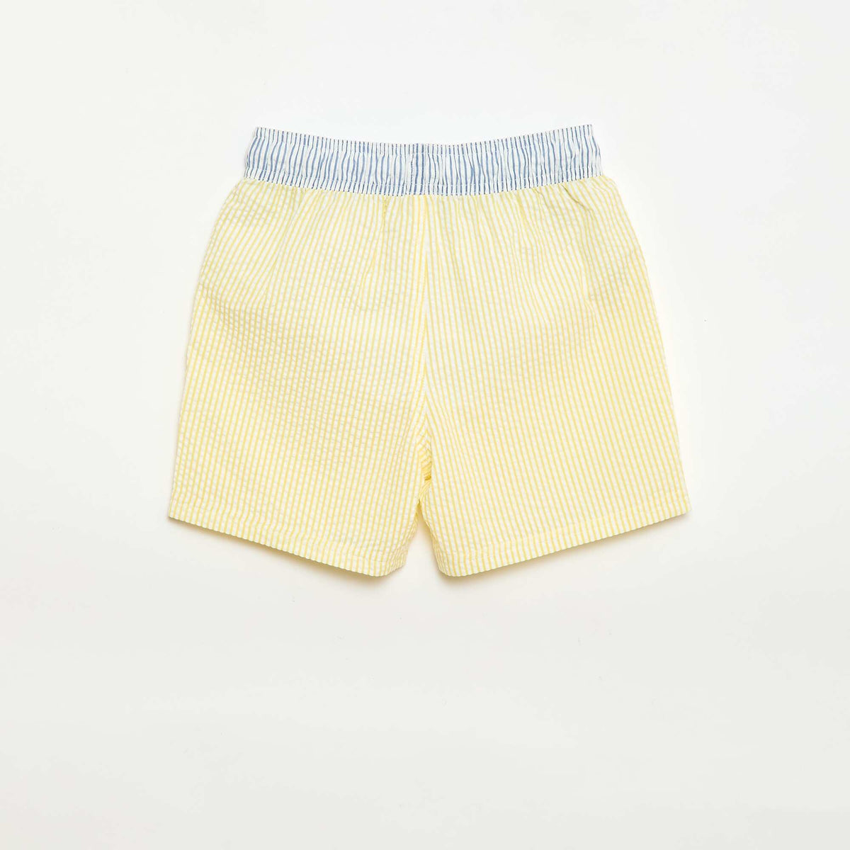 Short de bain rayé avec cordons de serrage JAUNE