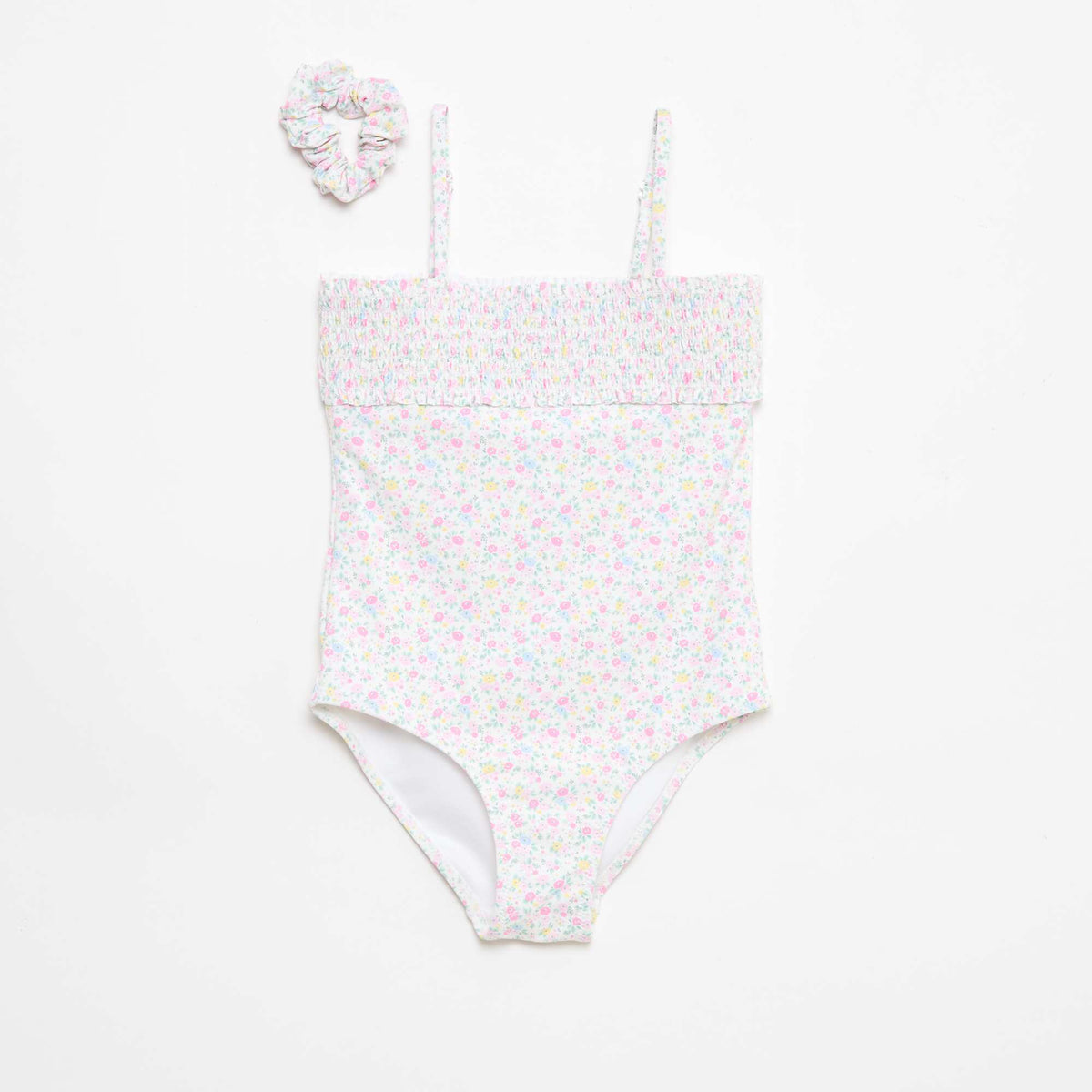 Maillot de bain smock avec chouchou BLANC