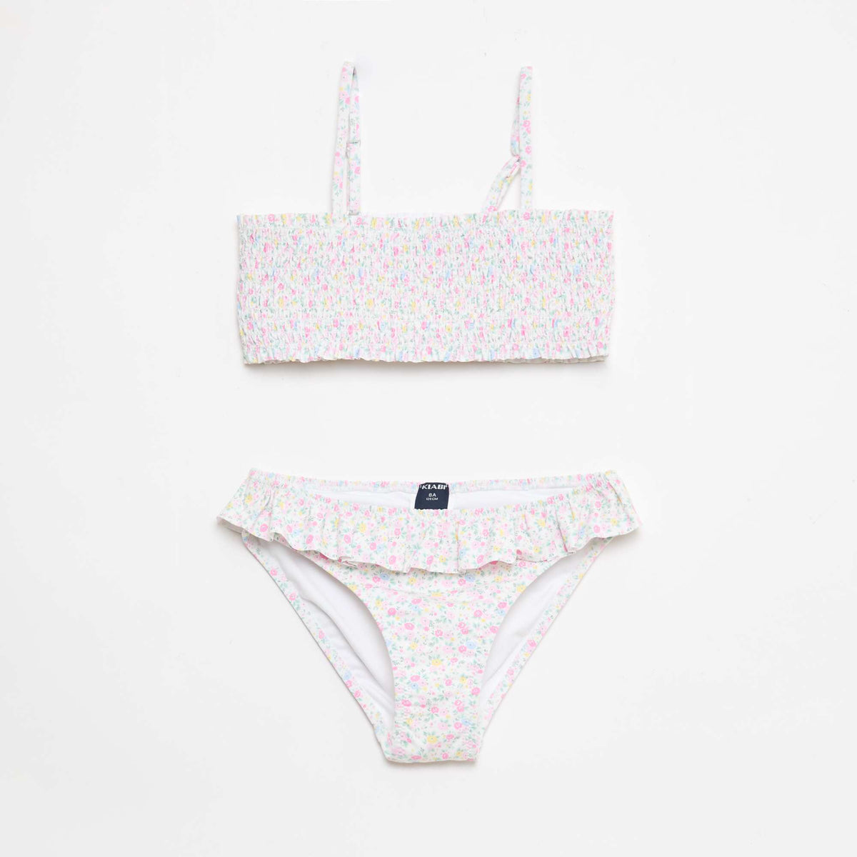 Maillot de bain smock fleuri - 2 pièces BLANC