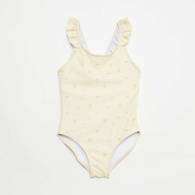 Maillot de bain motif all-over tropique JAUNE