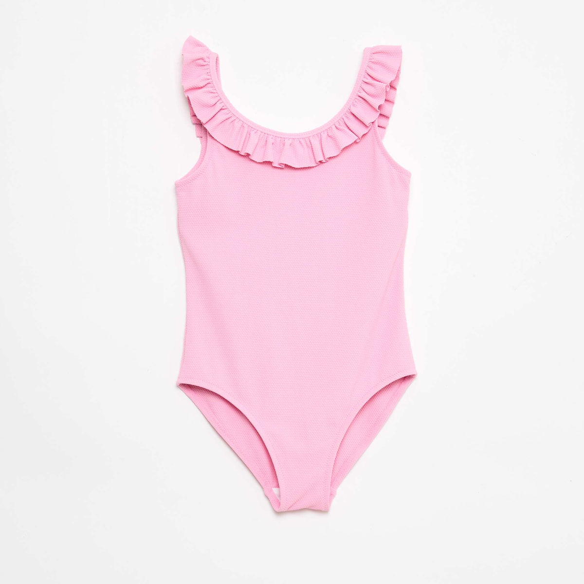 Maillot de bain volanté uni ROSE