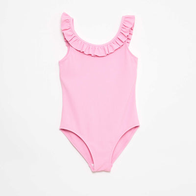 Maillot de bain volanté uni ROSE