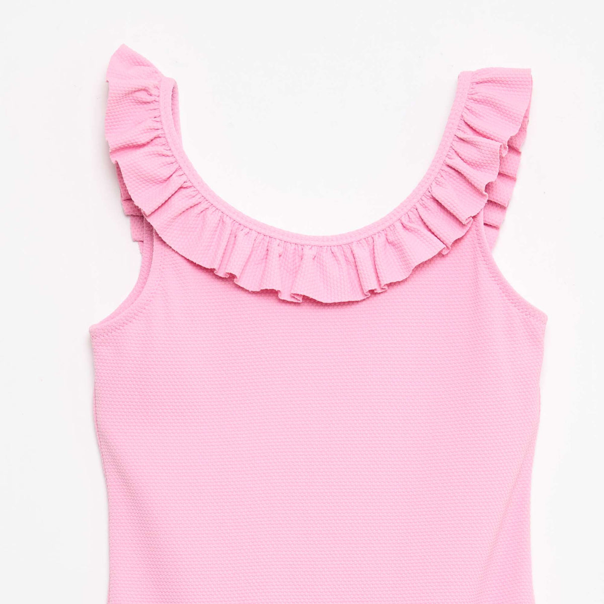 Maillot de bain volanté uni ROSE