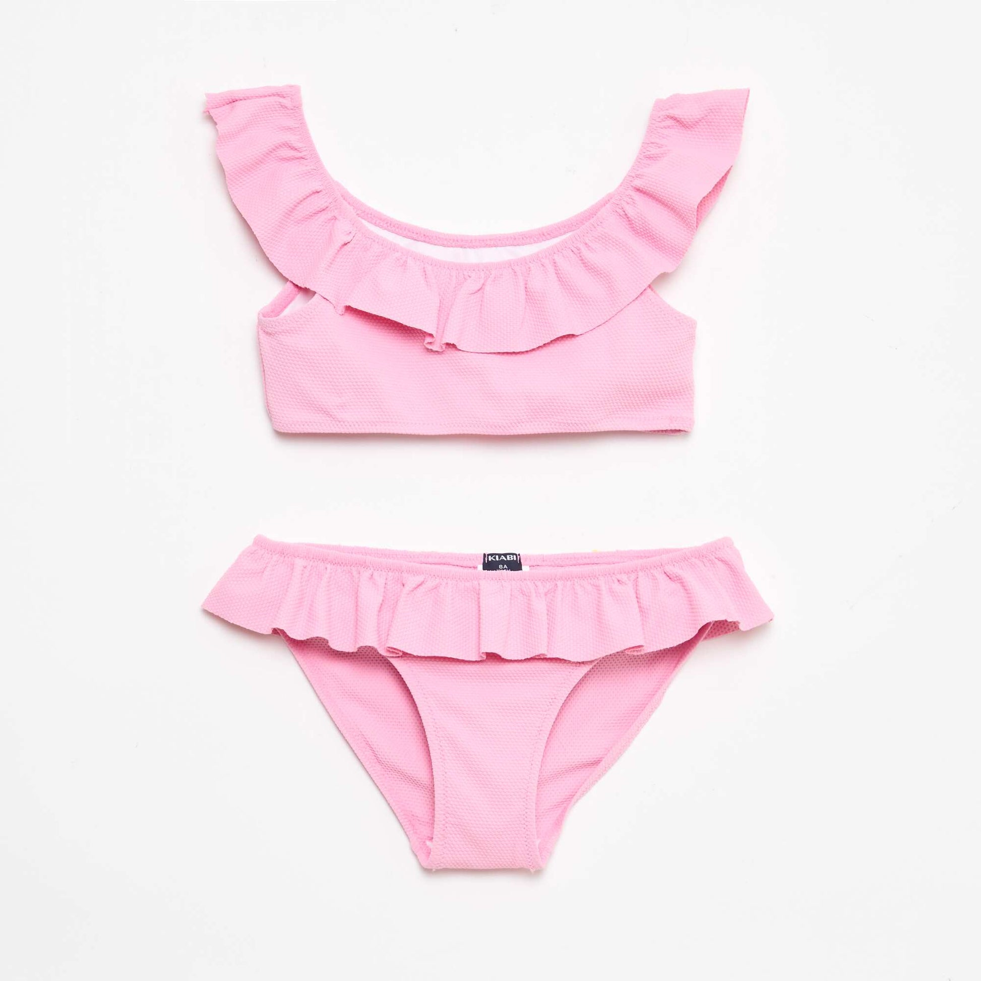 Maillot de bain volanté en maille - 2 pièces ROSE