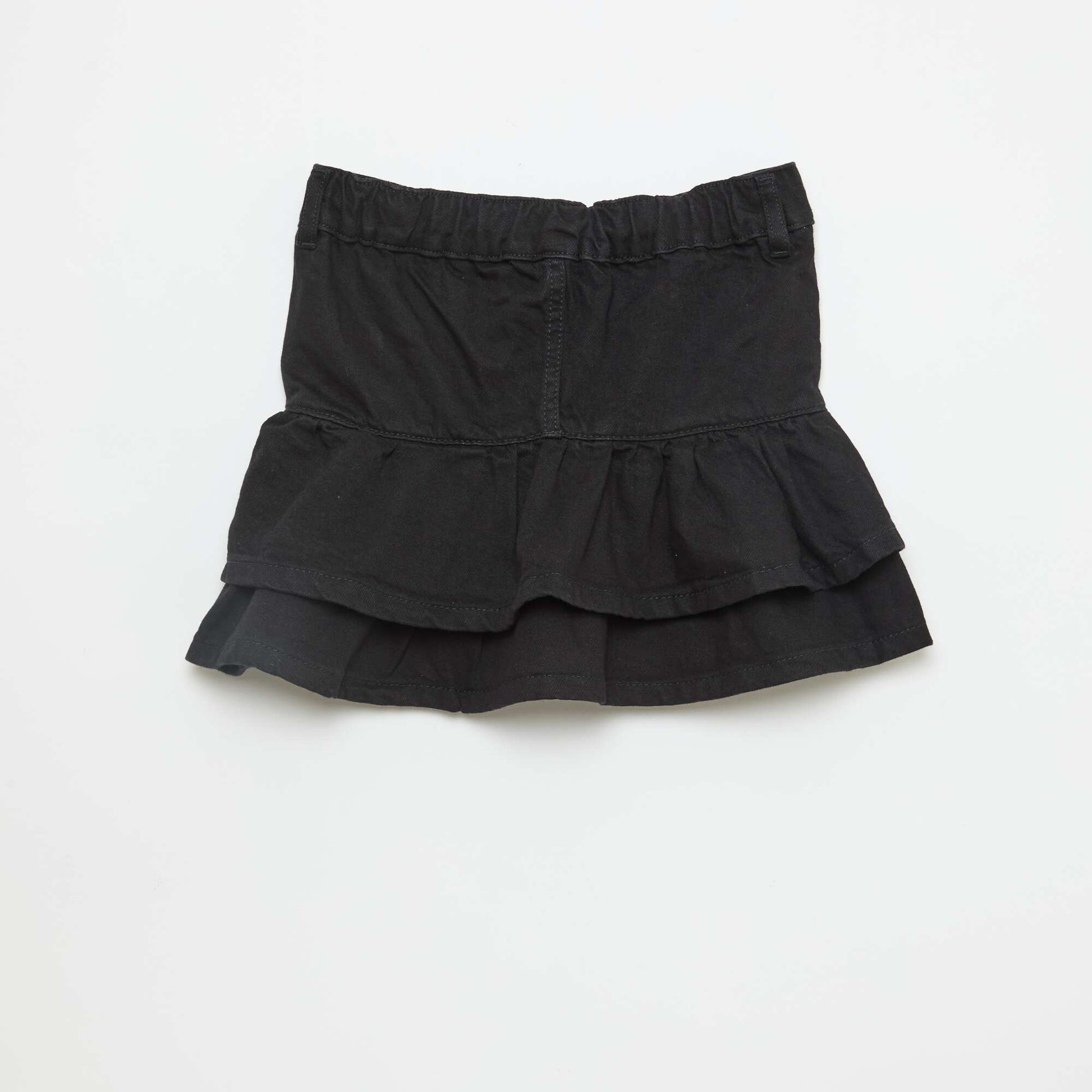 Jupe en denim avec volants NOIR