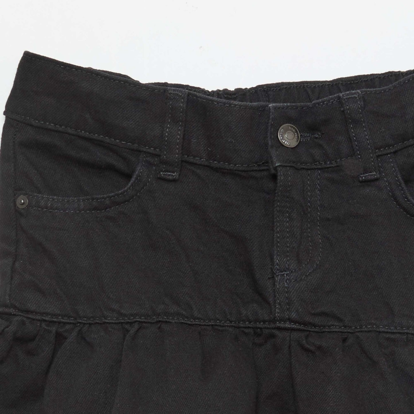 Jupe en denim avec volants NOIR