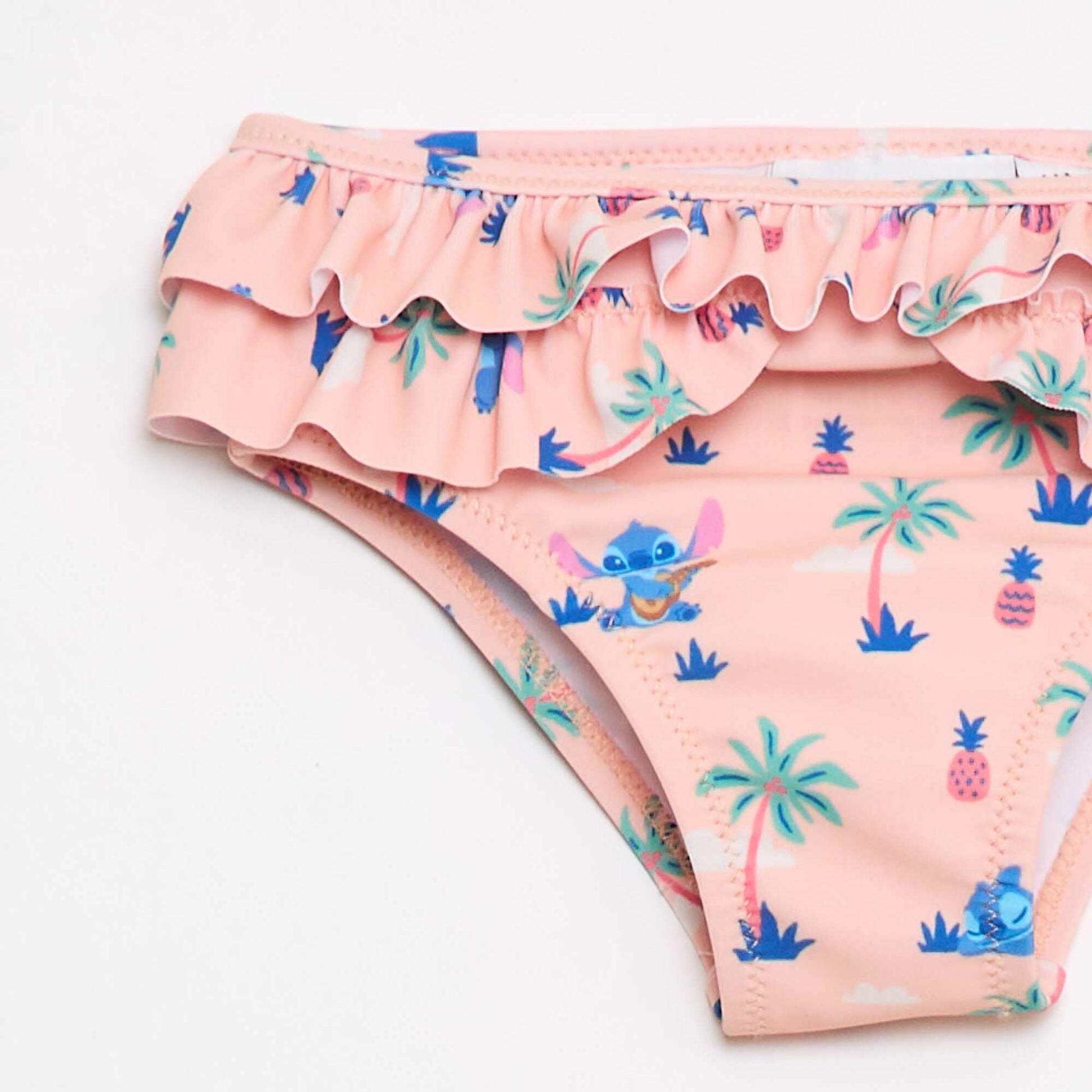 Maillot de bain volanté à motif ORANGE