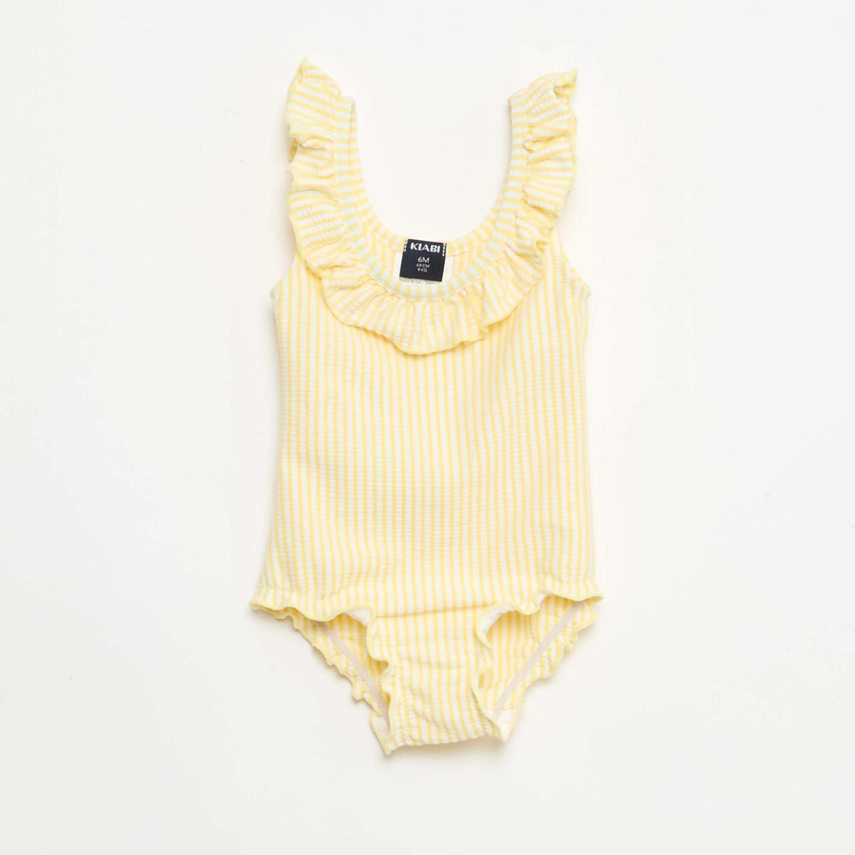 Maillot de bain 1 pièce avec volants JAUNE