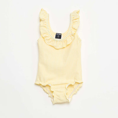 Maillot de bain 1 pièce avec volants JAUNE
