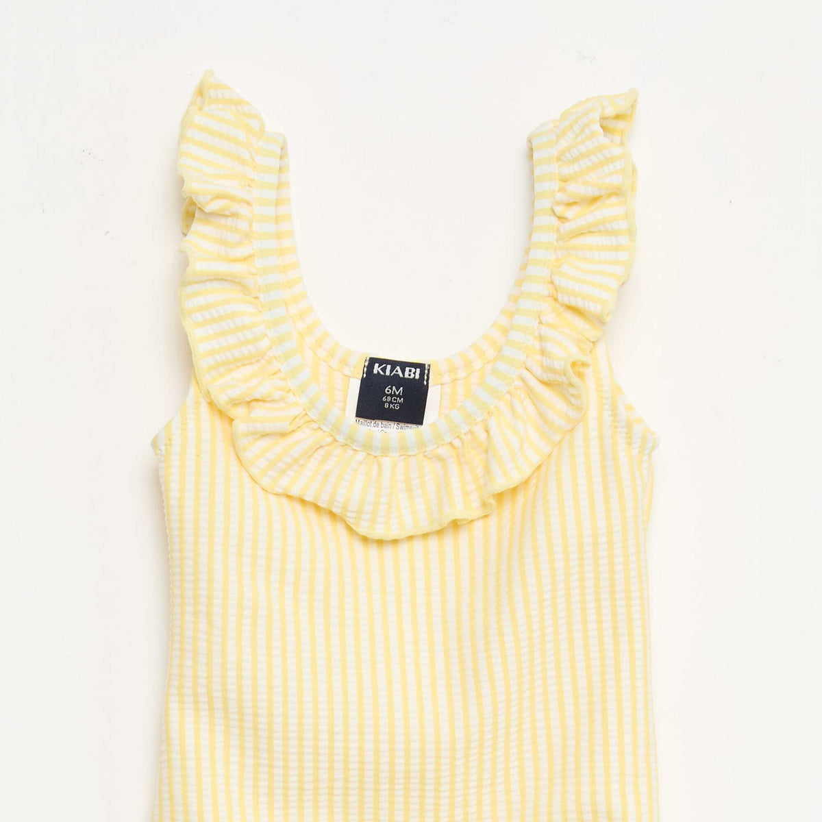 Maillot de bain 1 pièce avec volants JAUNE