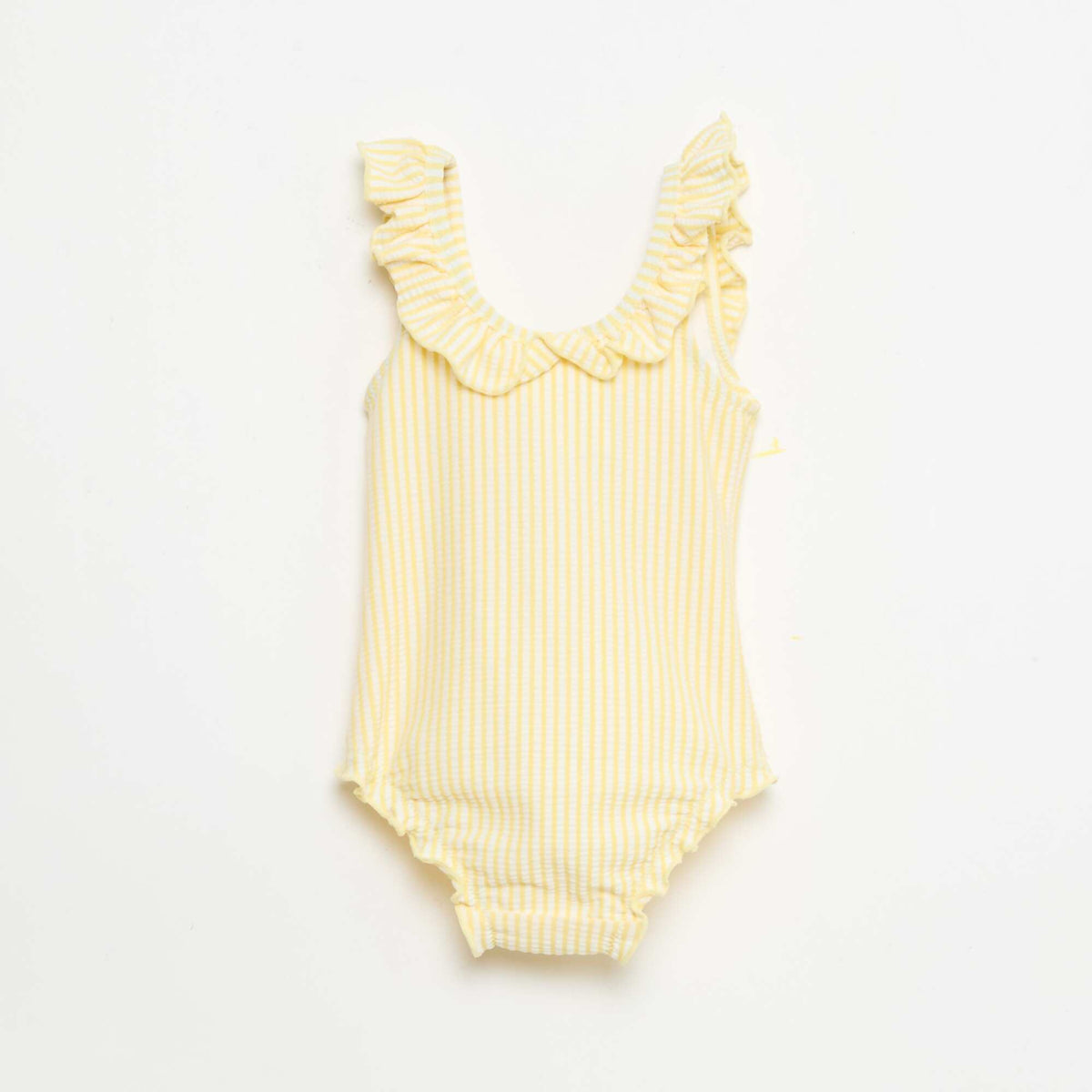 Maillot de bain 1 pièce avec volants JAUNE