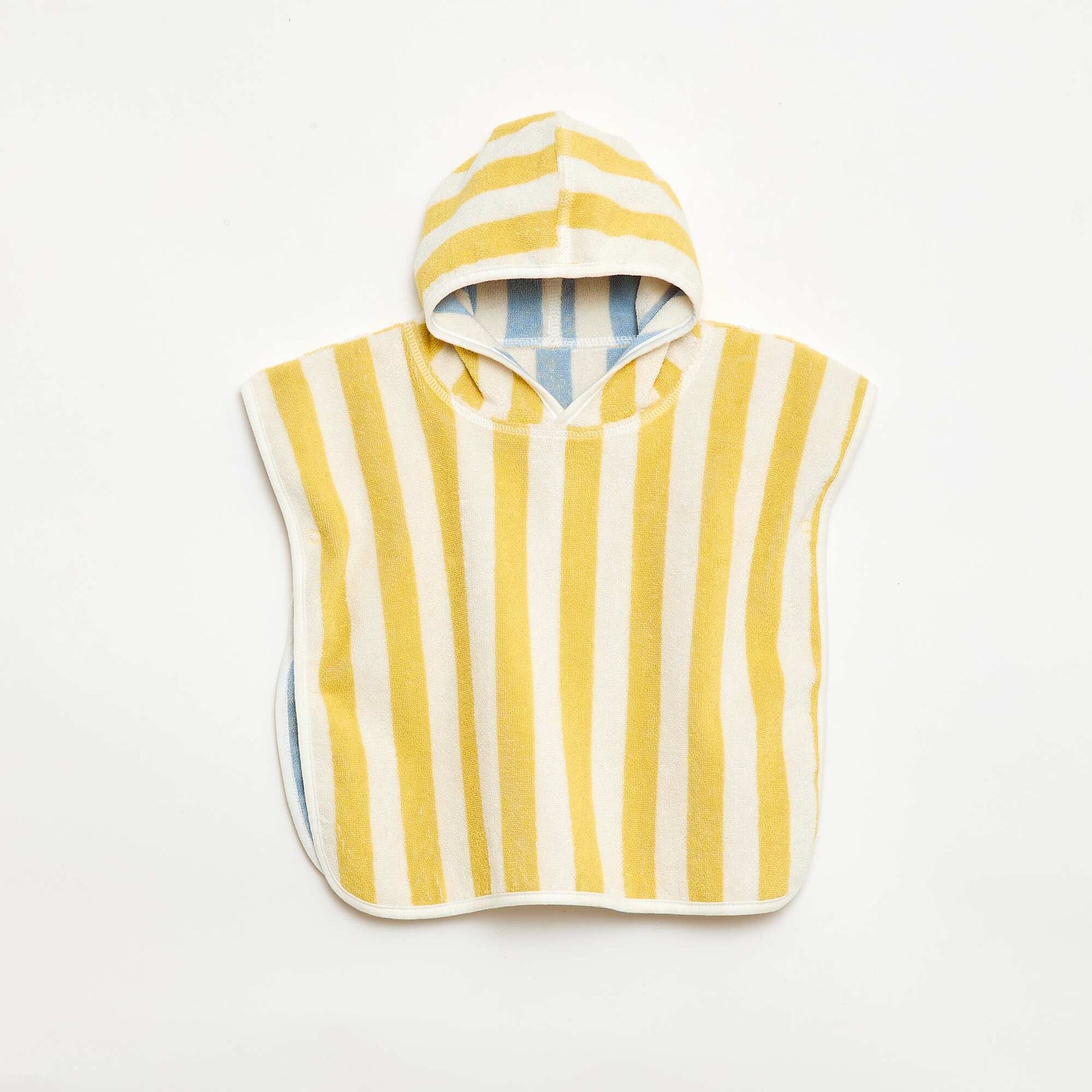 Cape de bain réversible en éponge JAUNE