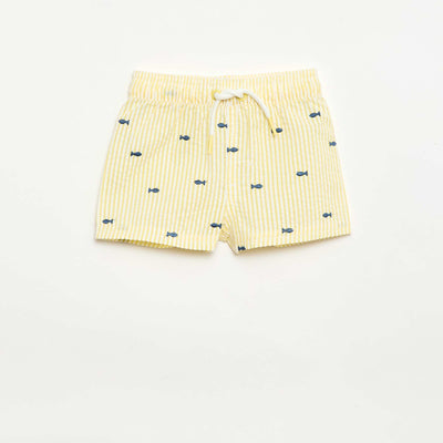 Short de bain à motif JAUNE