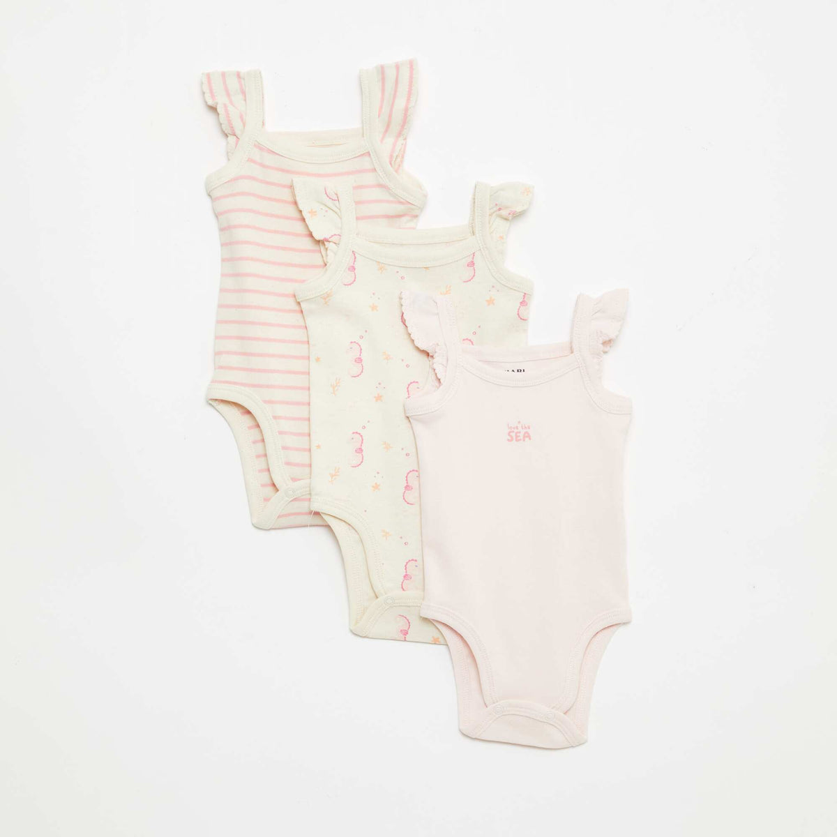 Lot de 3 bodies sans manches ROSE
