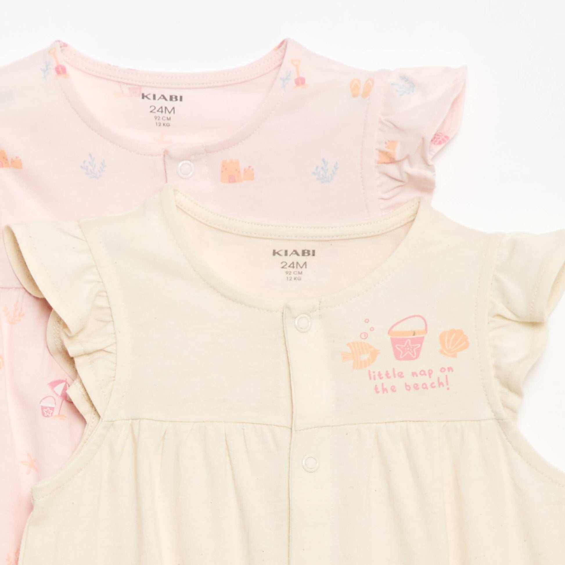 Lot 2 dors bien légers avec emmanchures volantées ROSE
