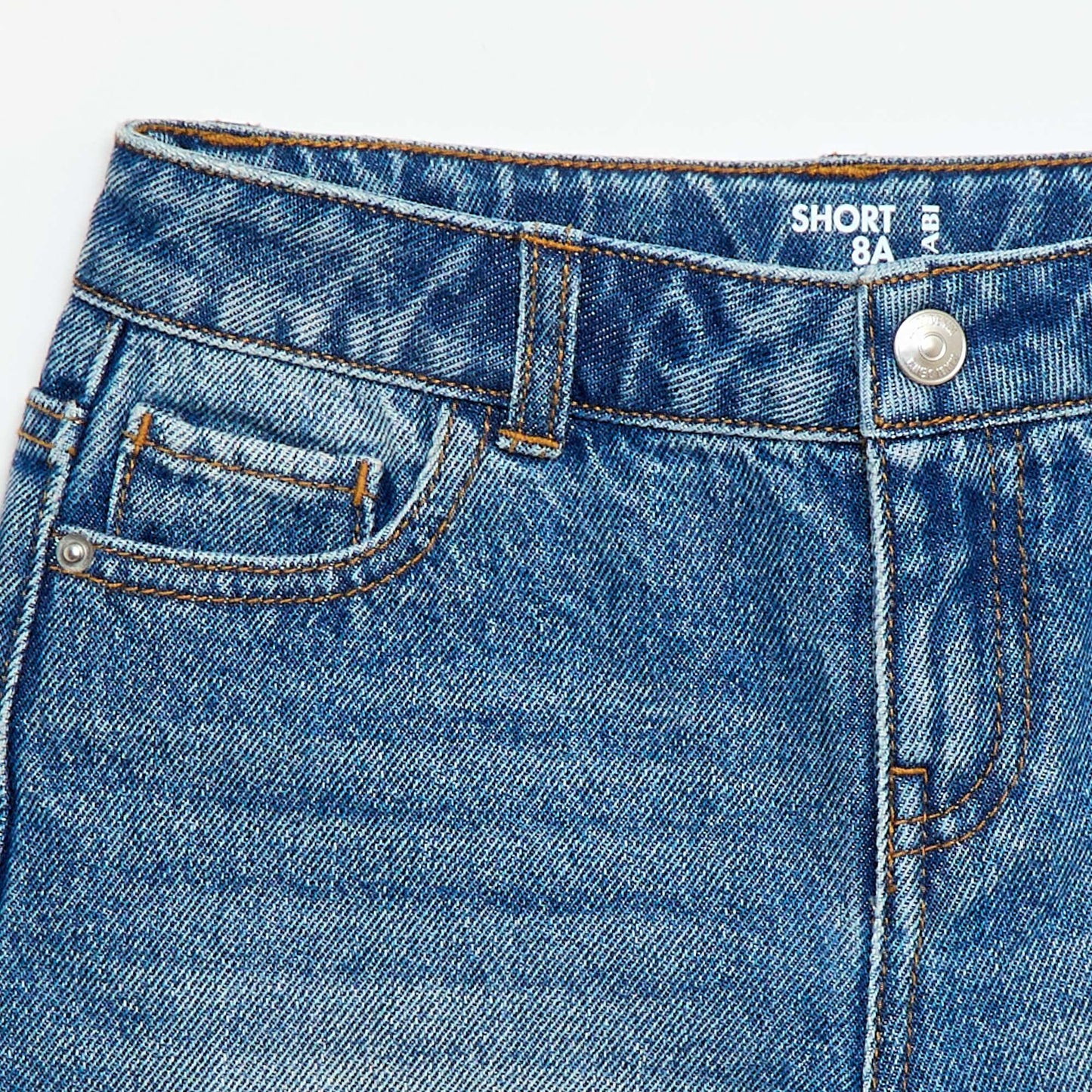 Short en denim taille haute BLEU