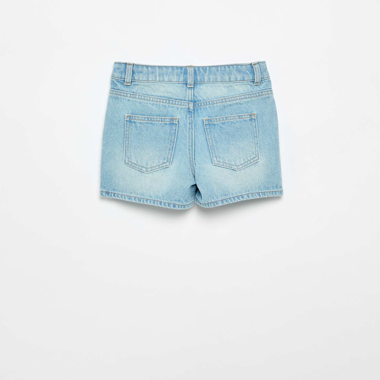 Short en denim taille haute BLEU